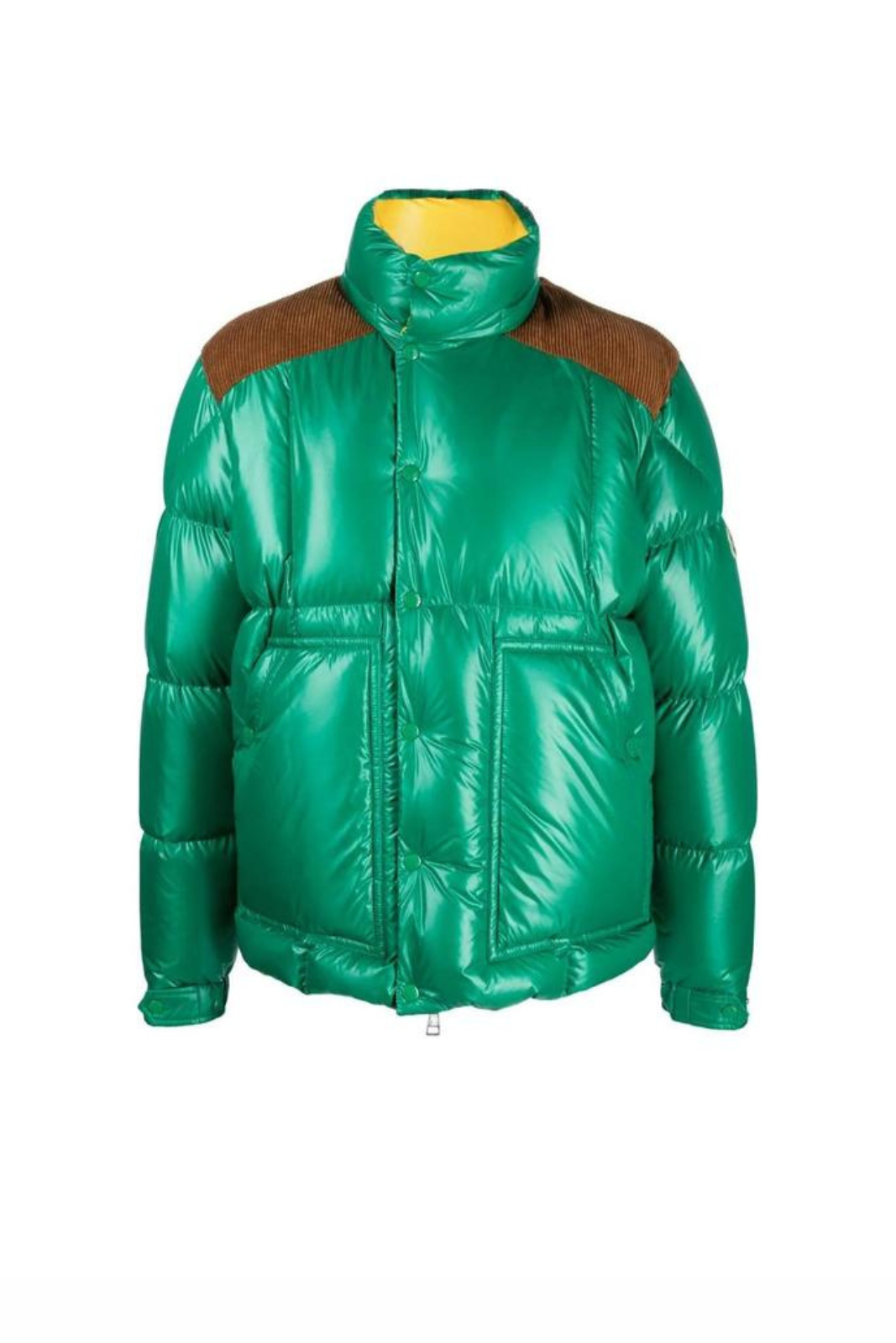 Moncler Ain Two-Tone Down Jacket Green Full-Sleeve Outerwear