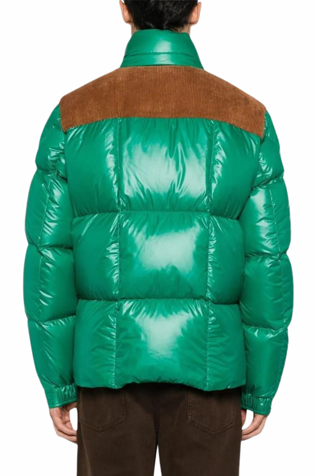 Moncler Ain Two-Tone Down Jacket Green Full-Sleeve Outerwear