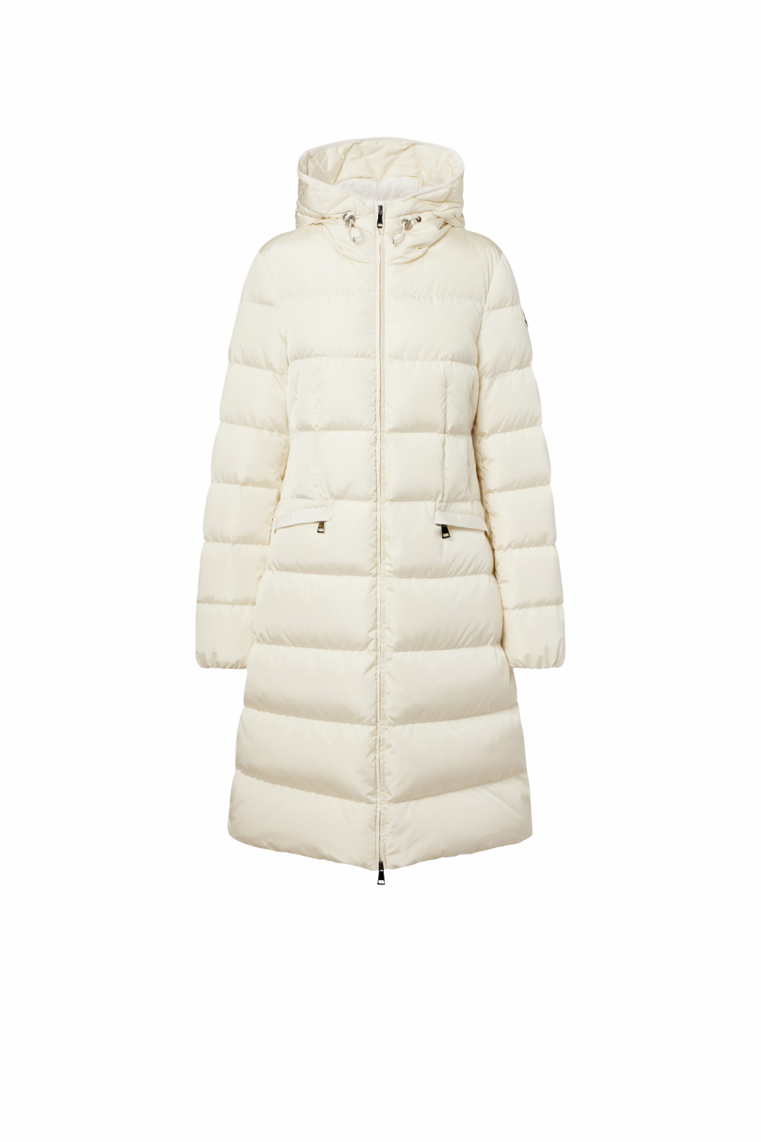 Moncler Avocette Hooded Long Down Jacket White