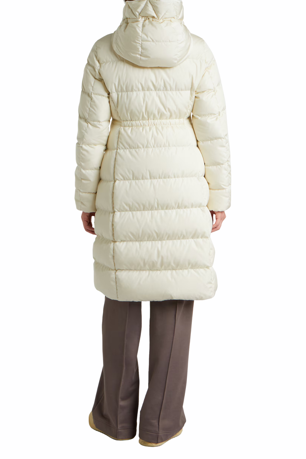 Moncler Avocette Hooded Long Down Jacket White