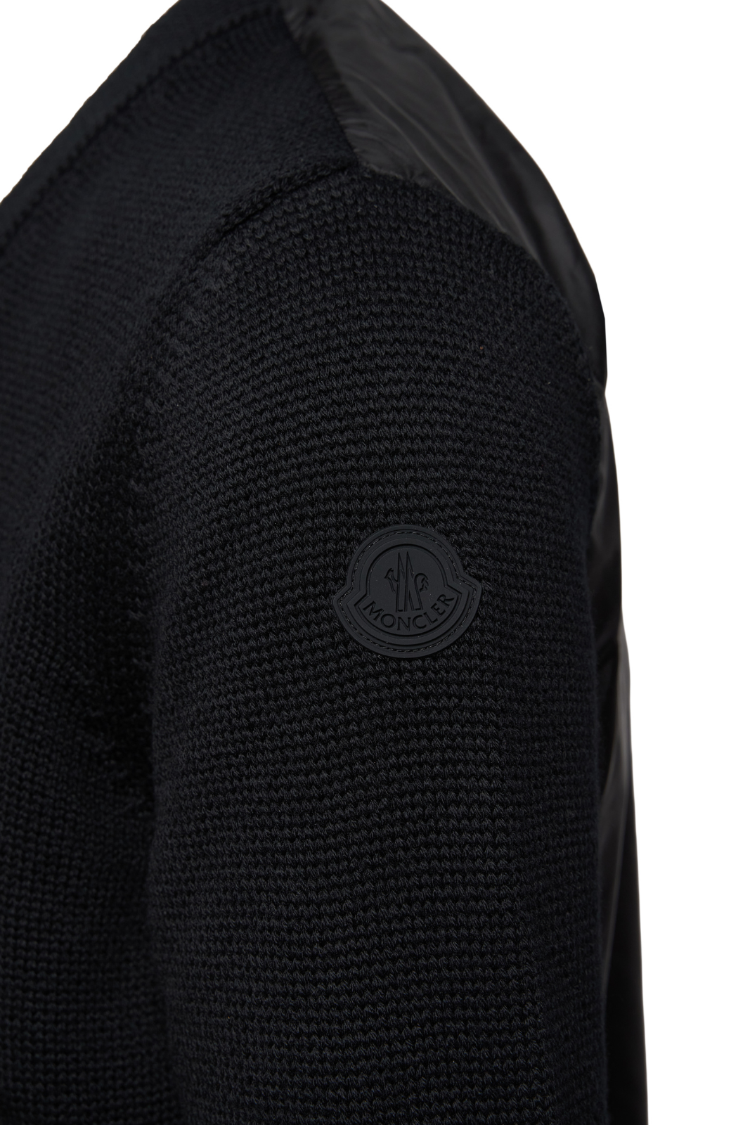 Moncler Black Cardigan with pockets and zipper, V-neck