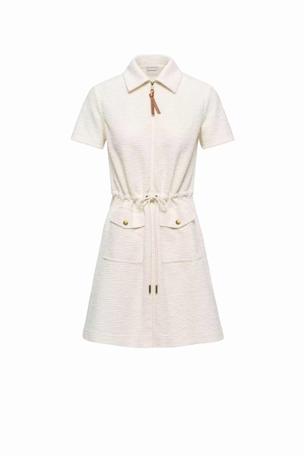 Moncler Bouclé Mini Dress White