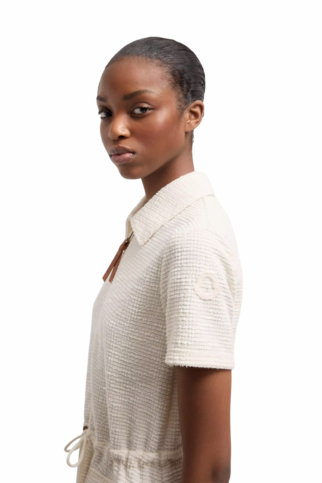 Moncler Bouclé Mini Dress White