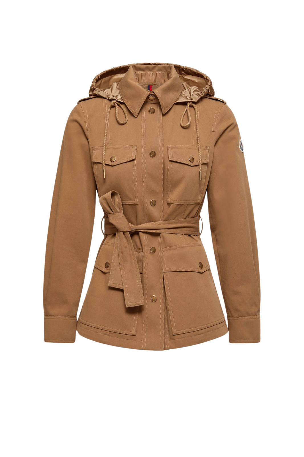 Moncler Centaurea Hooded Gabardine Field Jacket Brown