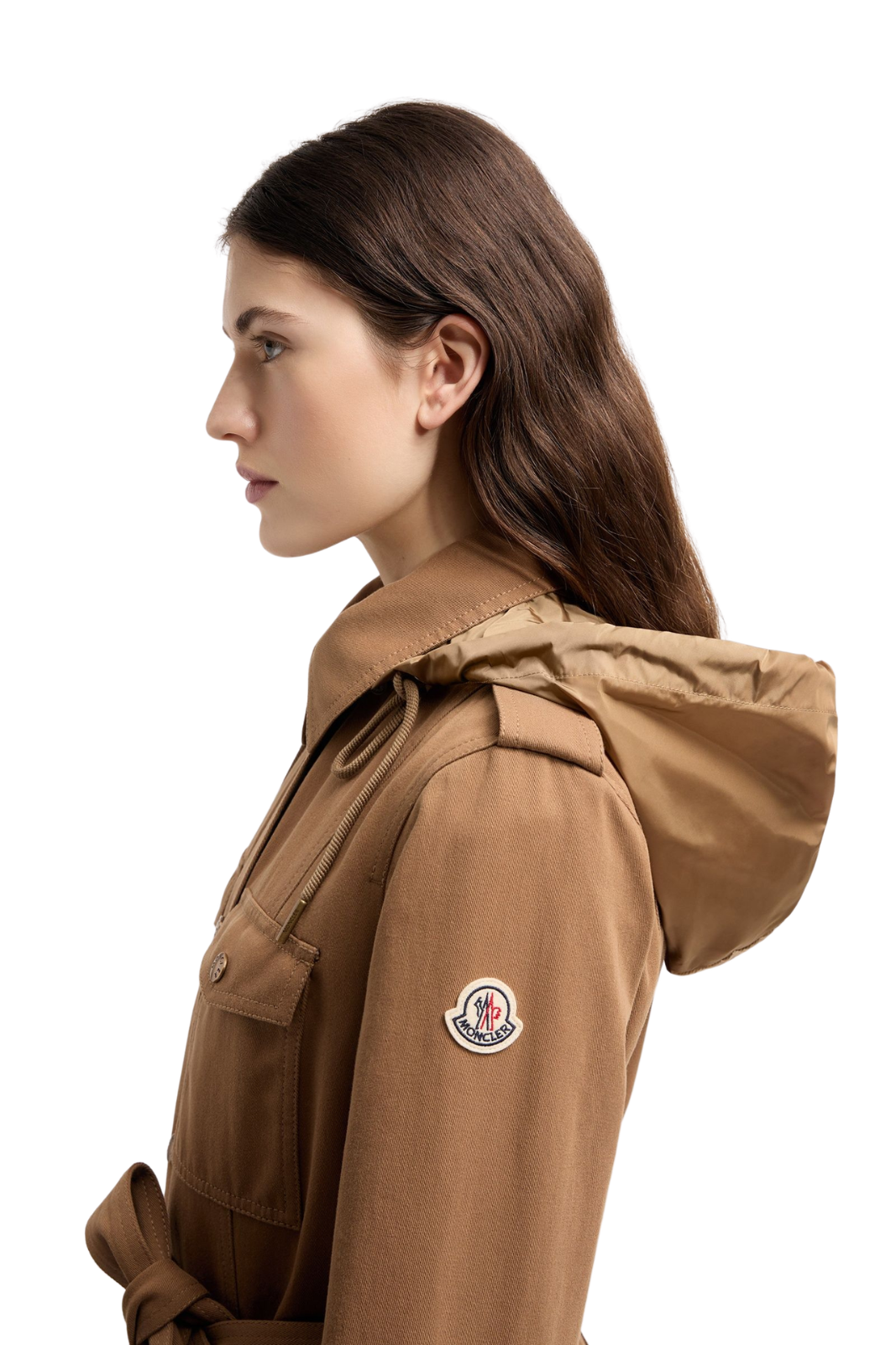 Moncler Centaurea Hooded Gabardine Field Jacket Brown
