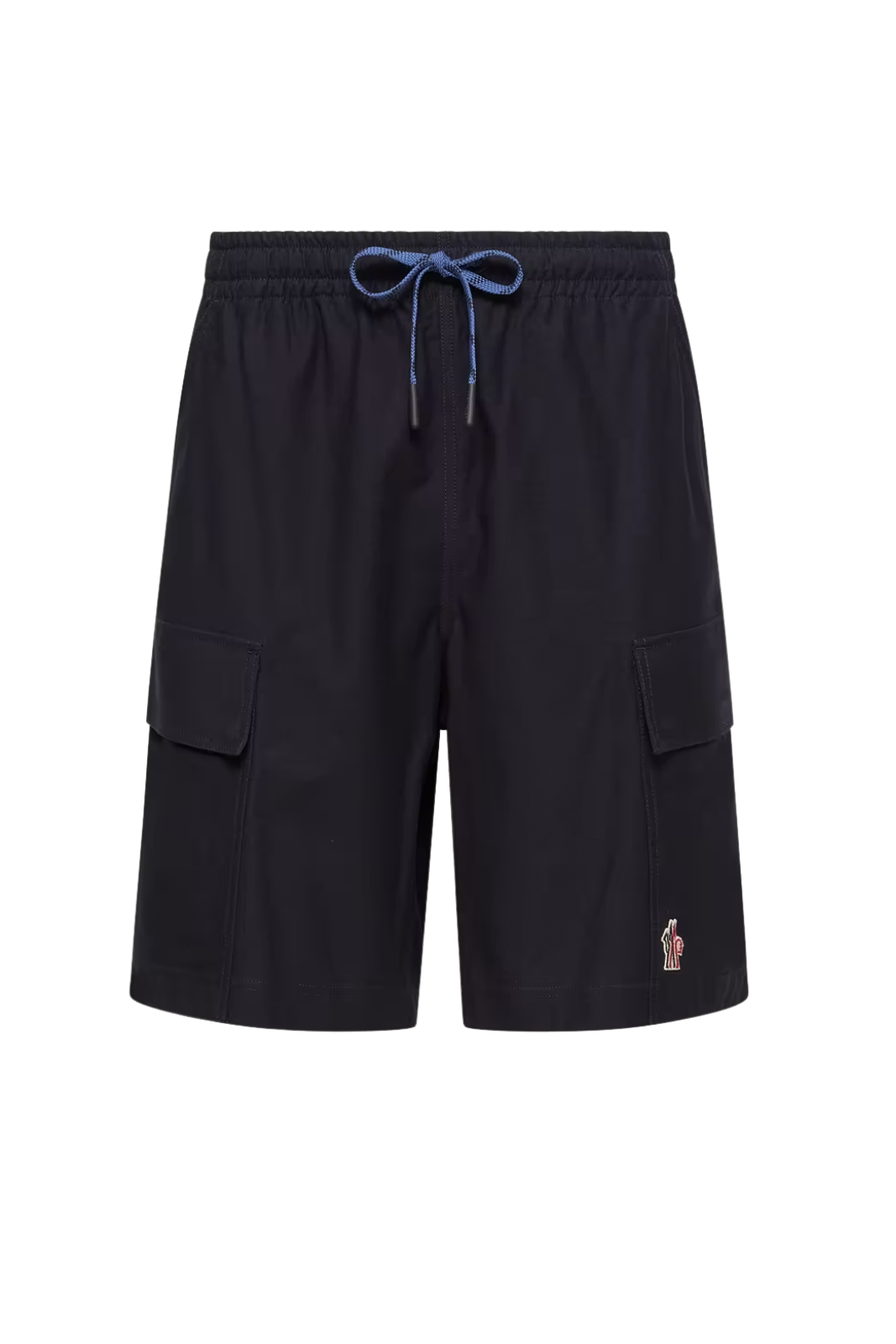 Moncler Cotton Gabardine Cargo Shorts Navy