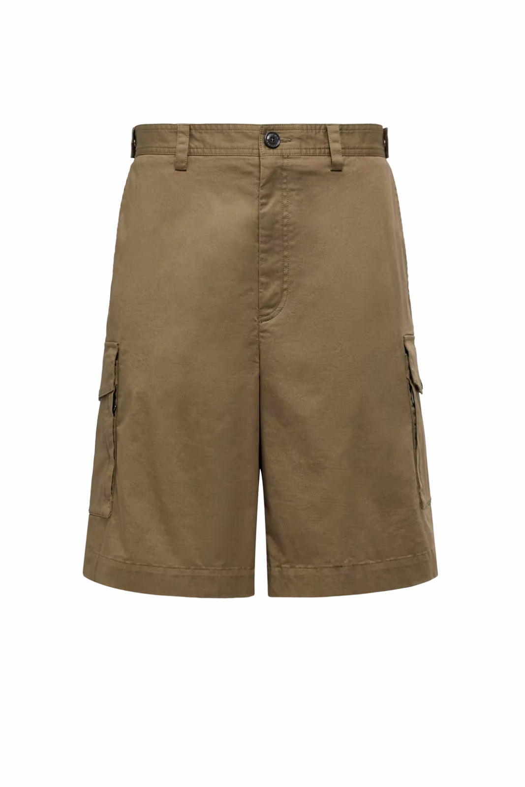 Moncler Cotton Gabardine Cargo Shorts Olive Green