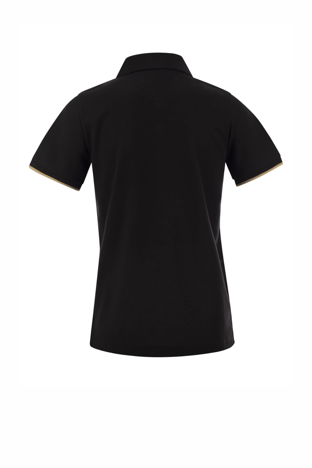Moncler Cotton Pique Black Polo Shirt With Logo Patch Woman