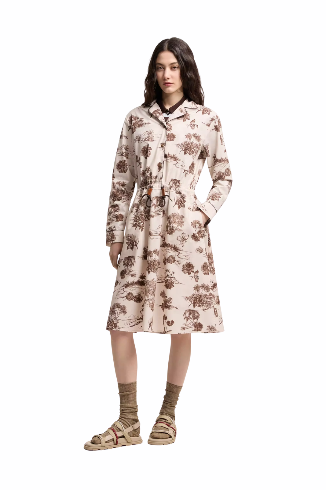Moncler Floral Knee Length Shirt Dress