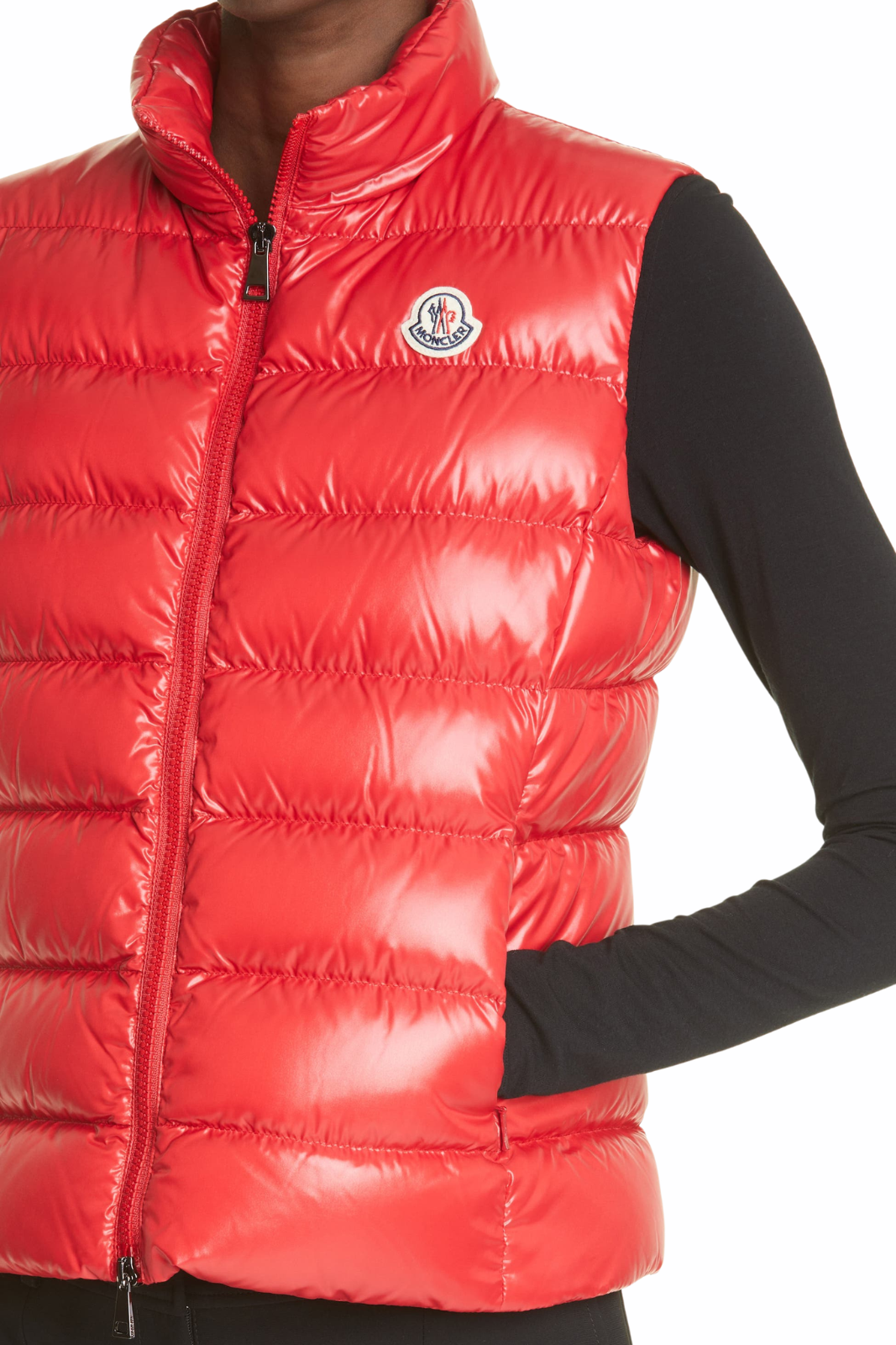Moncler Ghany Water Resistant Down Puffer Vest red