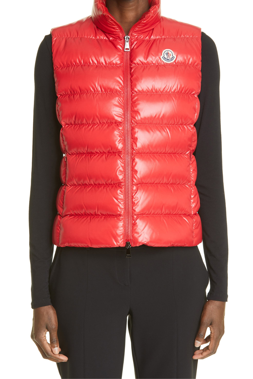 Moncler Ghany Water Resistant Down Puffer Vest red