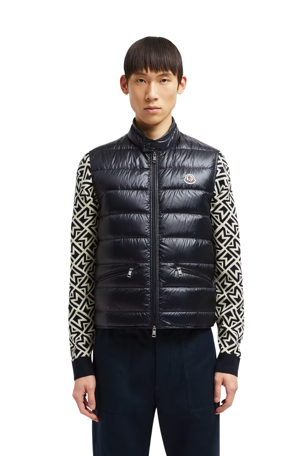 Moncler Gui Packable Down Navy Men Gilet