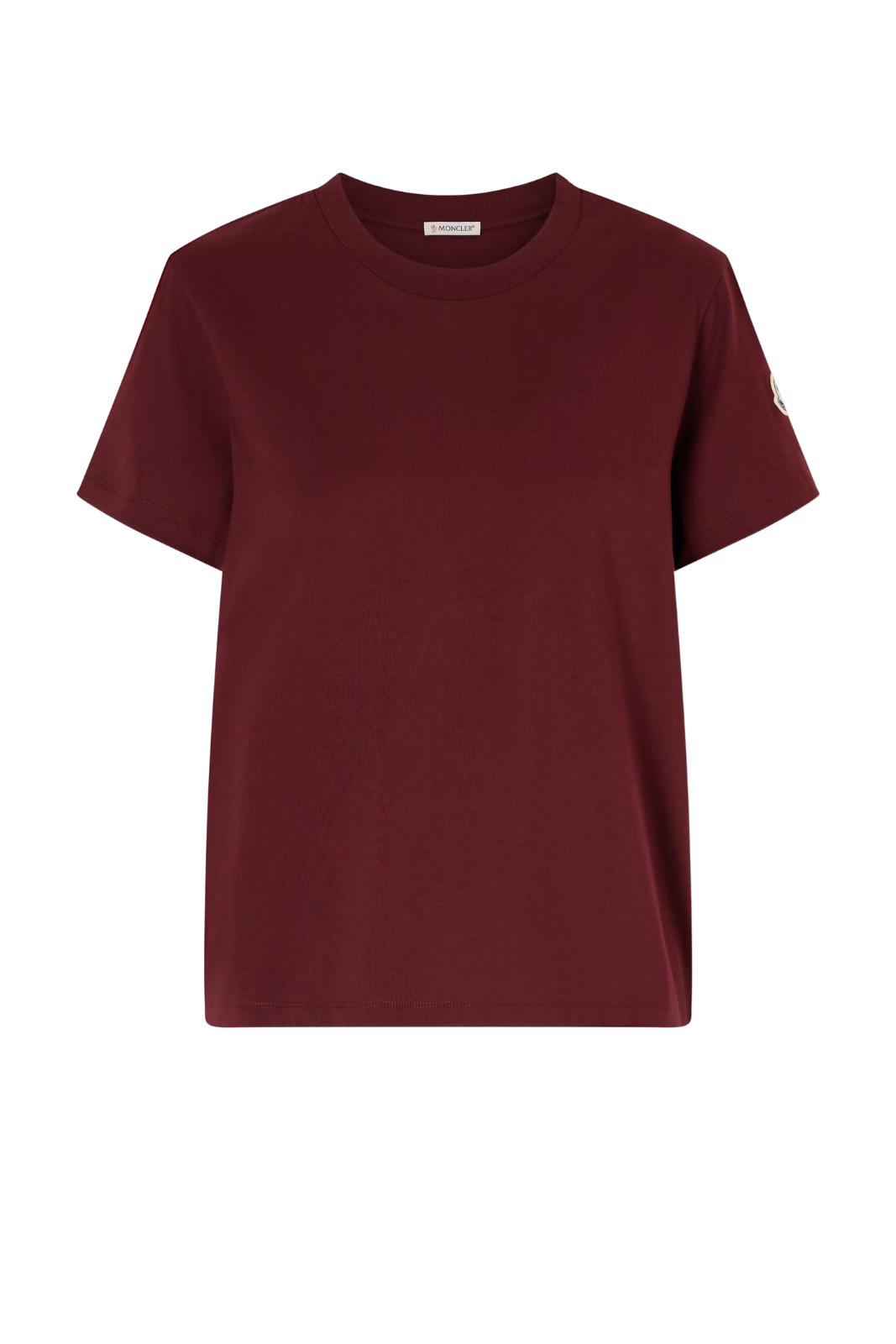 Moncler Logo-appliqued cotton-jersey woman T-shirt Burgundy