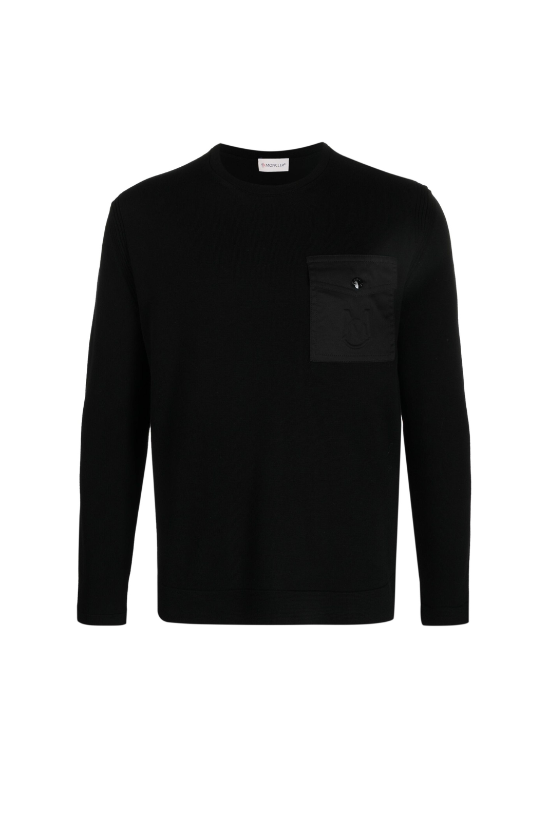 Moncler logo-embossed pocket-detail jumper black