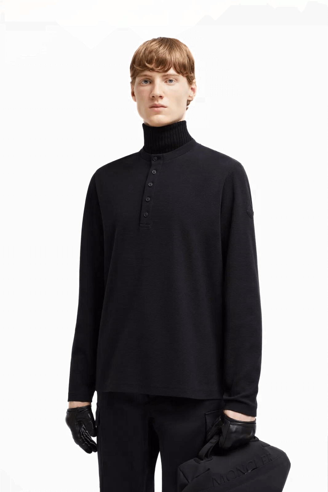 Moncler Logo Long Sleeve T-Shirt Dark Blue