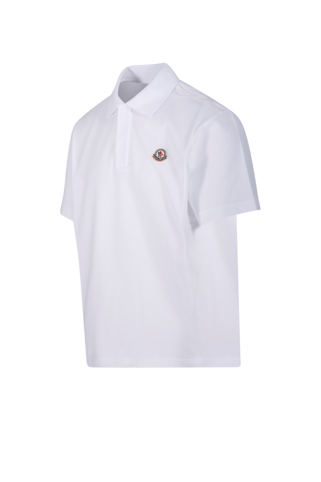 Moncler White Cotton SS Polo