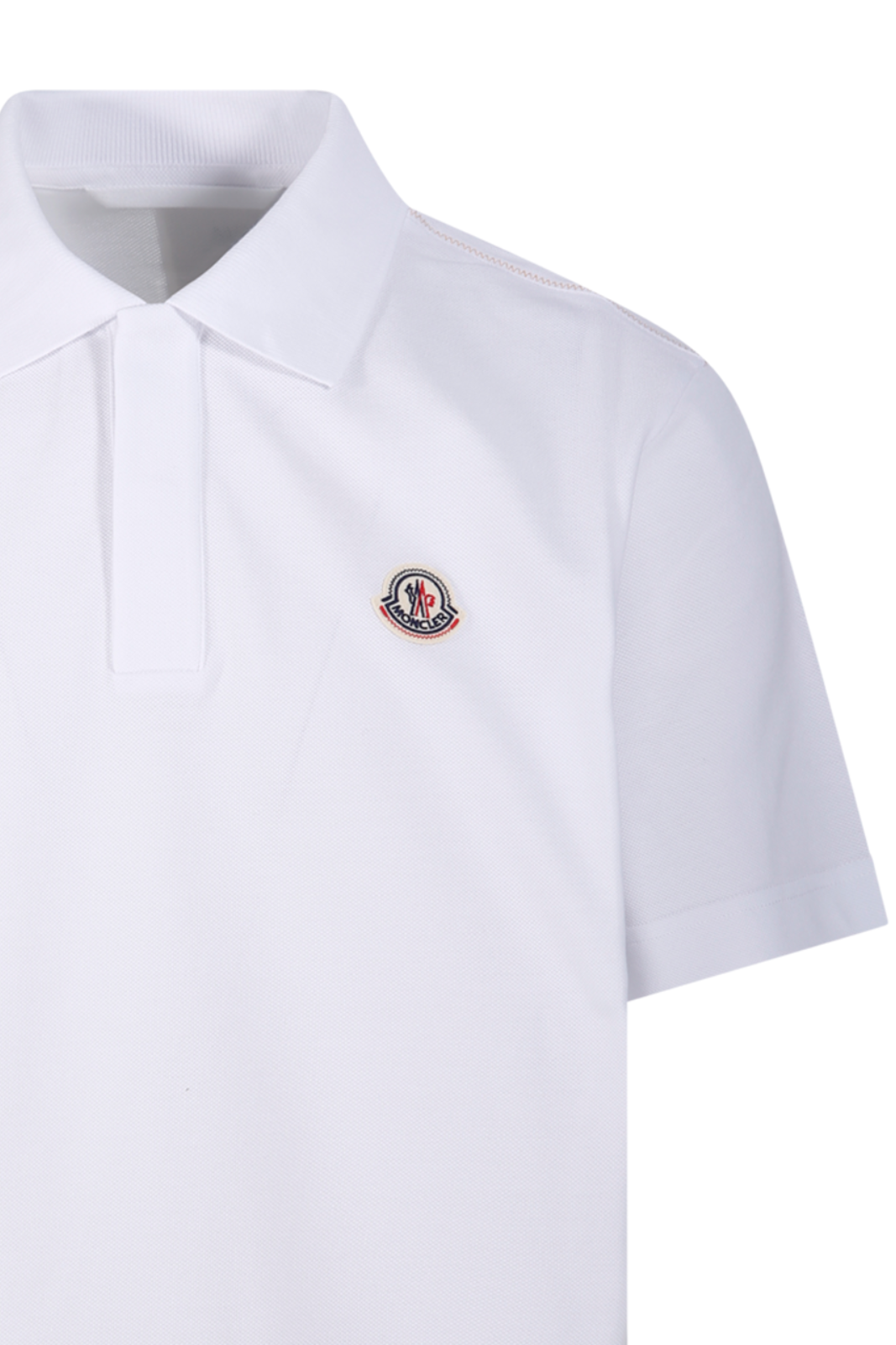 Moncler White Cotton SS Polo