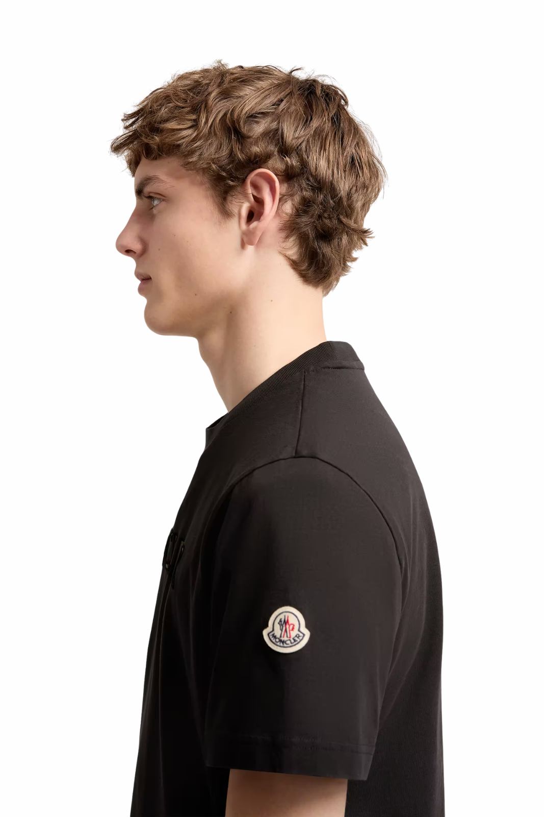 Moncler Logo Print Cotton T-Shirt Black