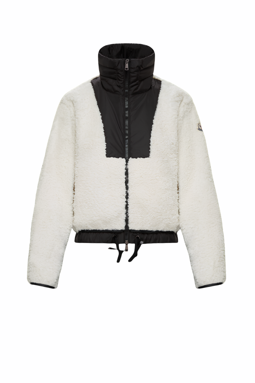 Moncler Maglia Hybrid Shearling Zip White Black Jacket