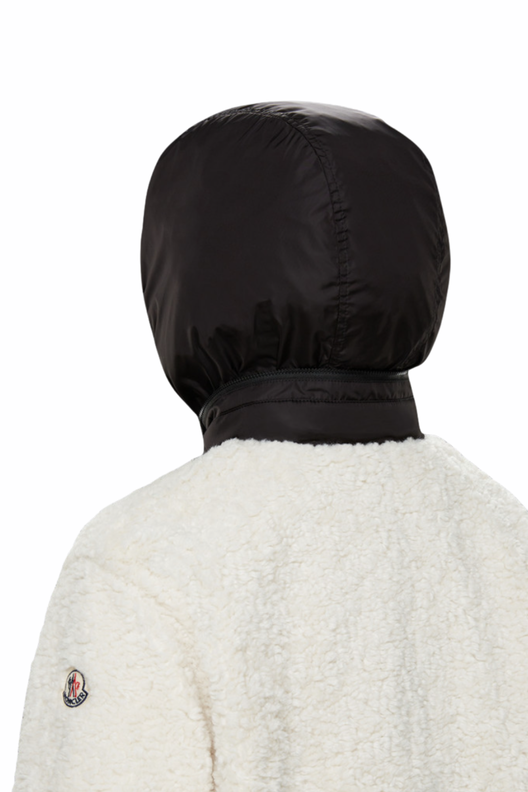 Moncler Maglia Hybrid Shearling Zip White Black Jacket
