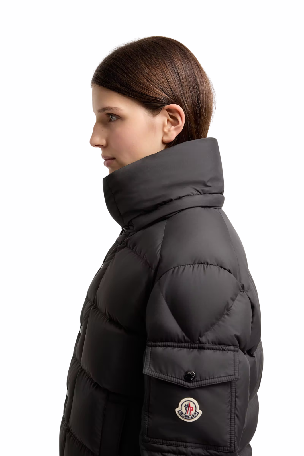 Moncler Maya 70 short down jacket with hood Black