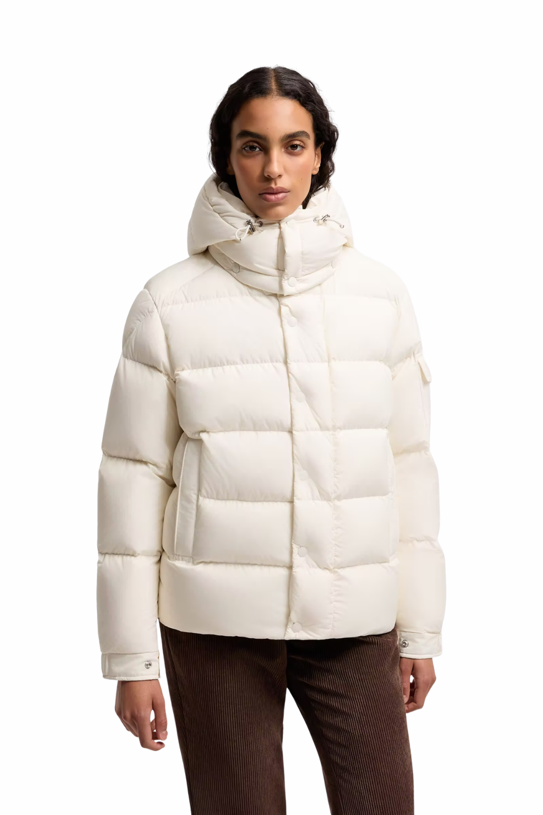 Moncler Maya 70 short down jacket with hood white