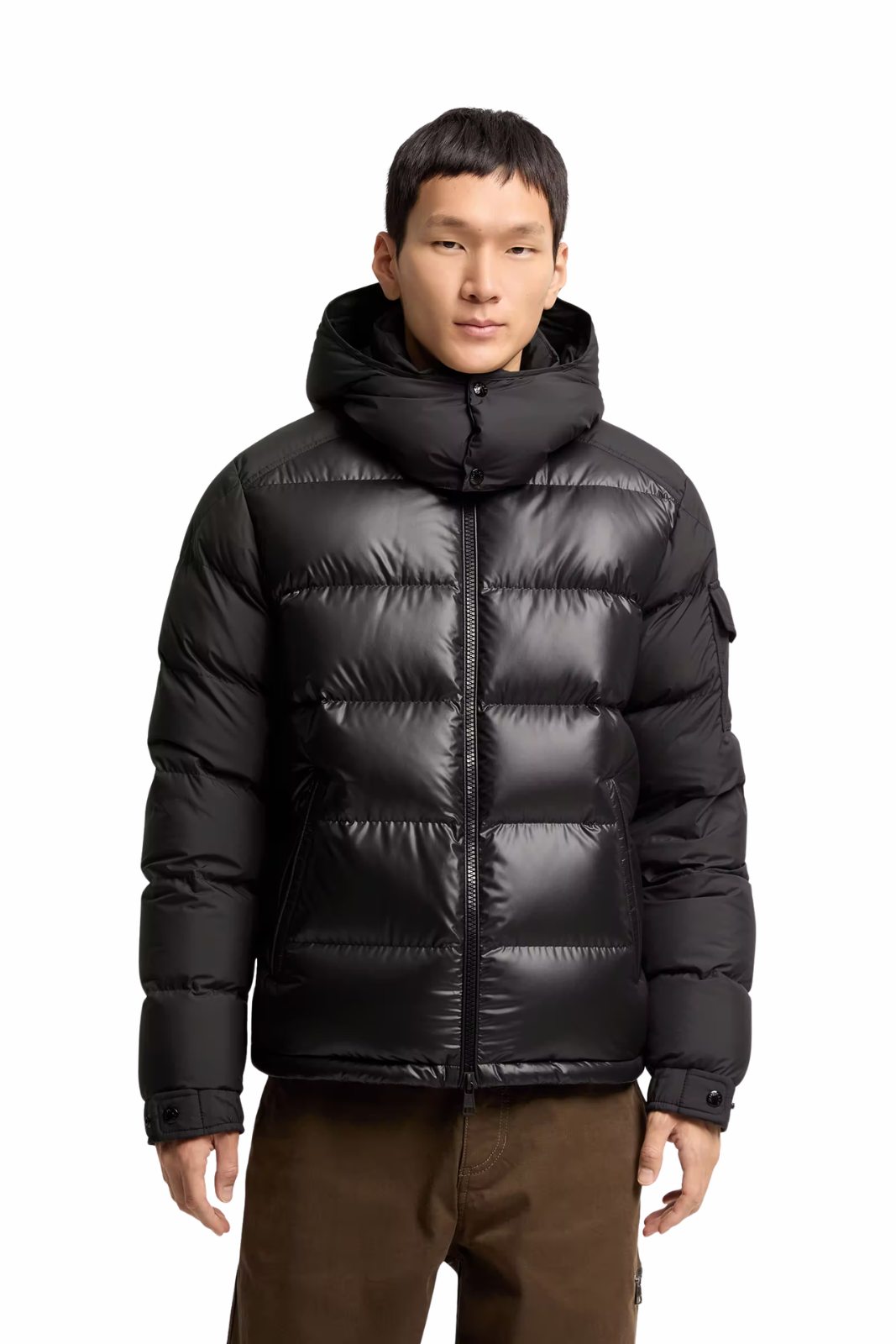 Moncler Maya short down jacket with hood Black