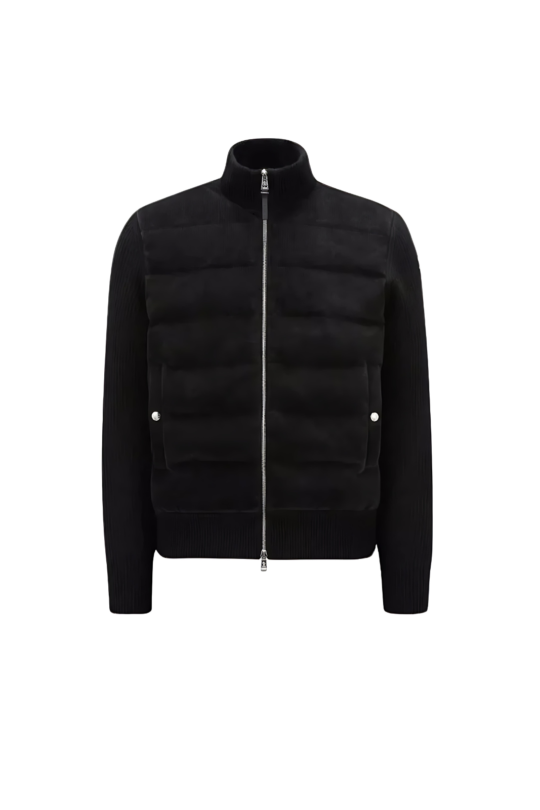 Moncler Padded Wool & Velvet Cardigan