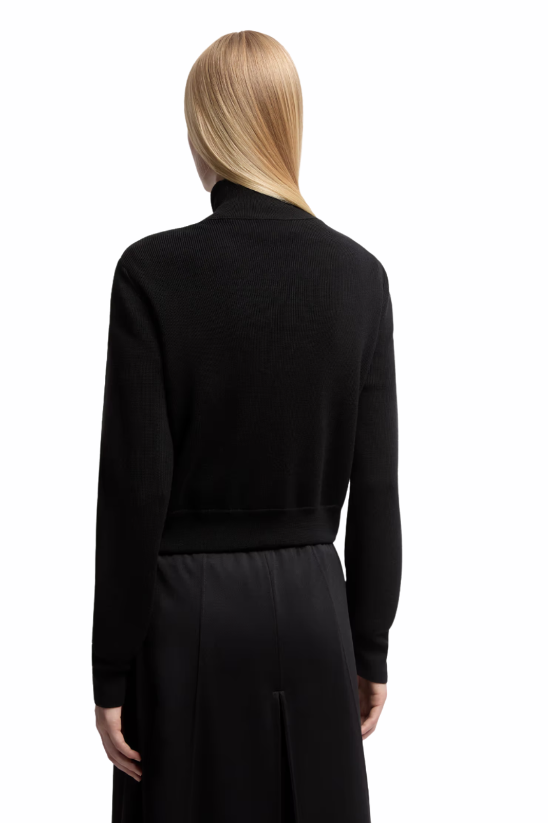 Moncler Padded Wool Zip-Up Black Cardigan