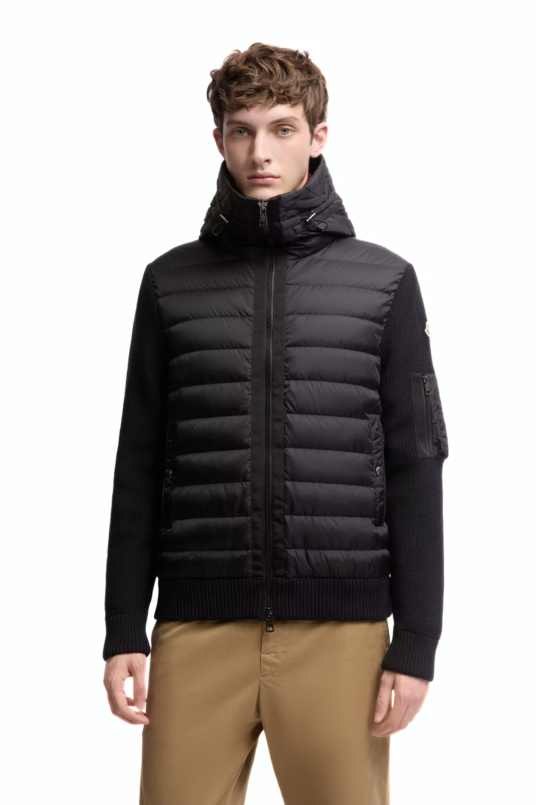 Moncler Padded Zip-Up Cardigan Black