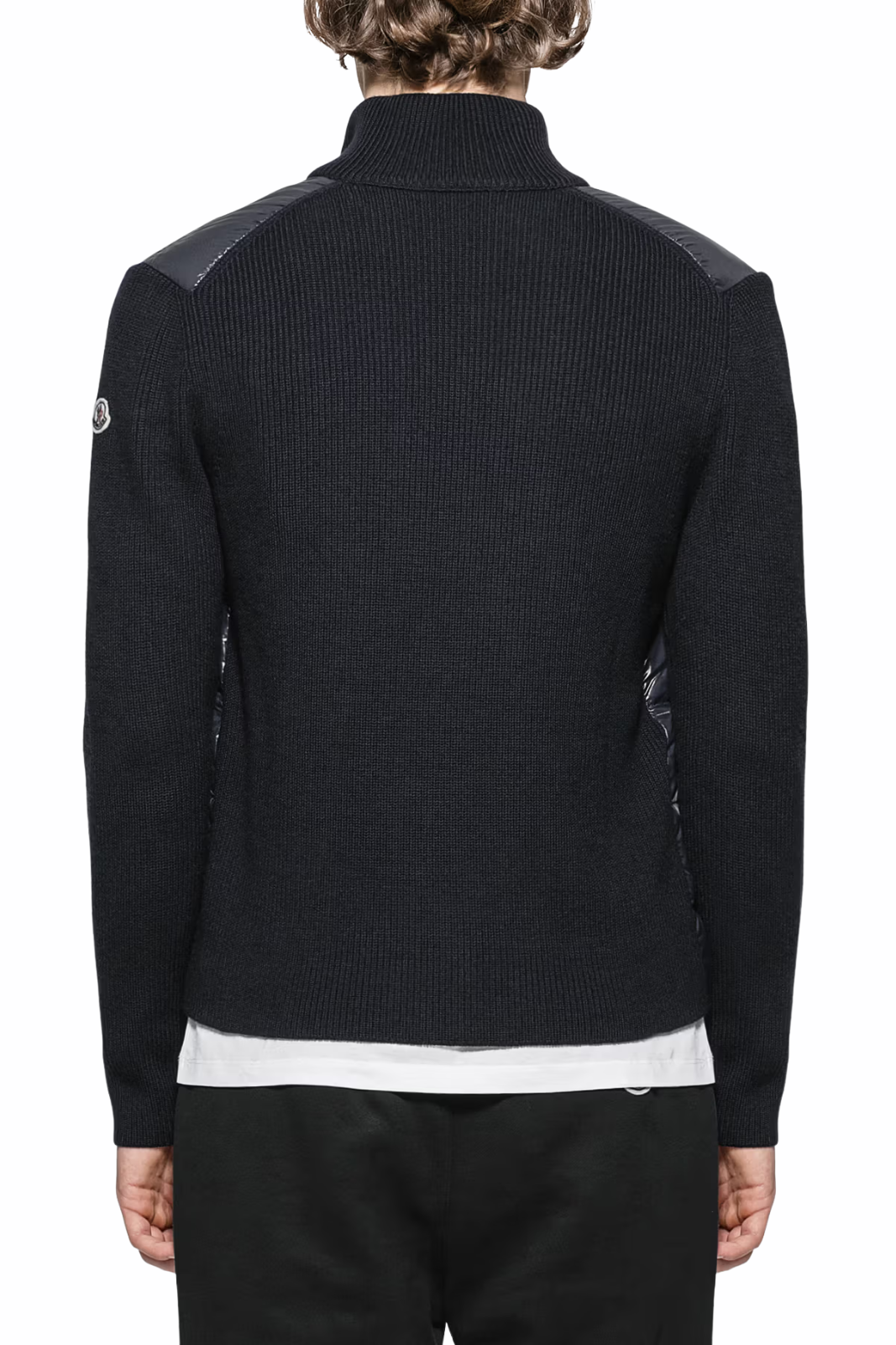 Moncler Stripe Zipped Down Cardigan Black