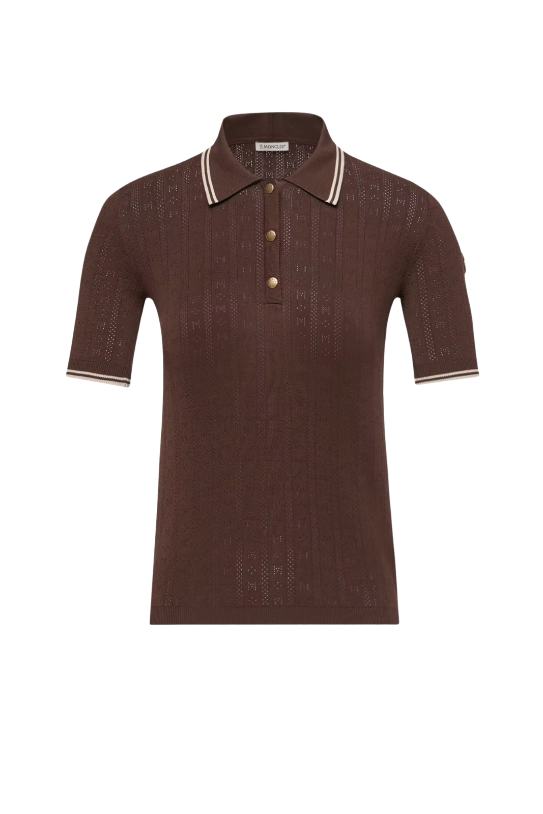Moncler Rhombus & Logo Pattern Cotton Polo Shirt