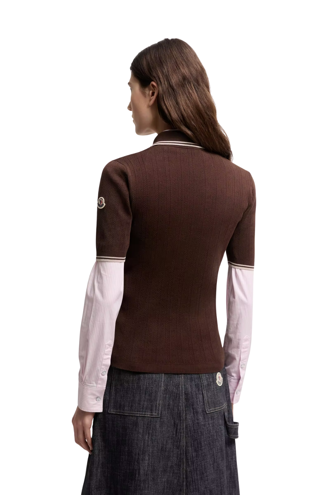 Moncler Rhombus & Logo Pattern Cotton Polo Shirt