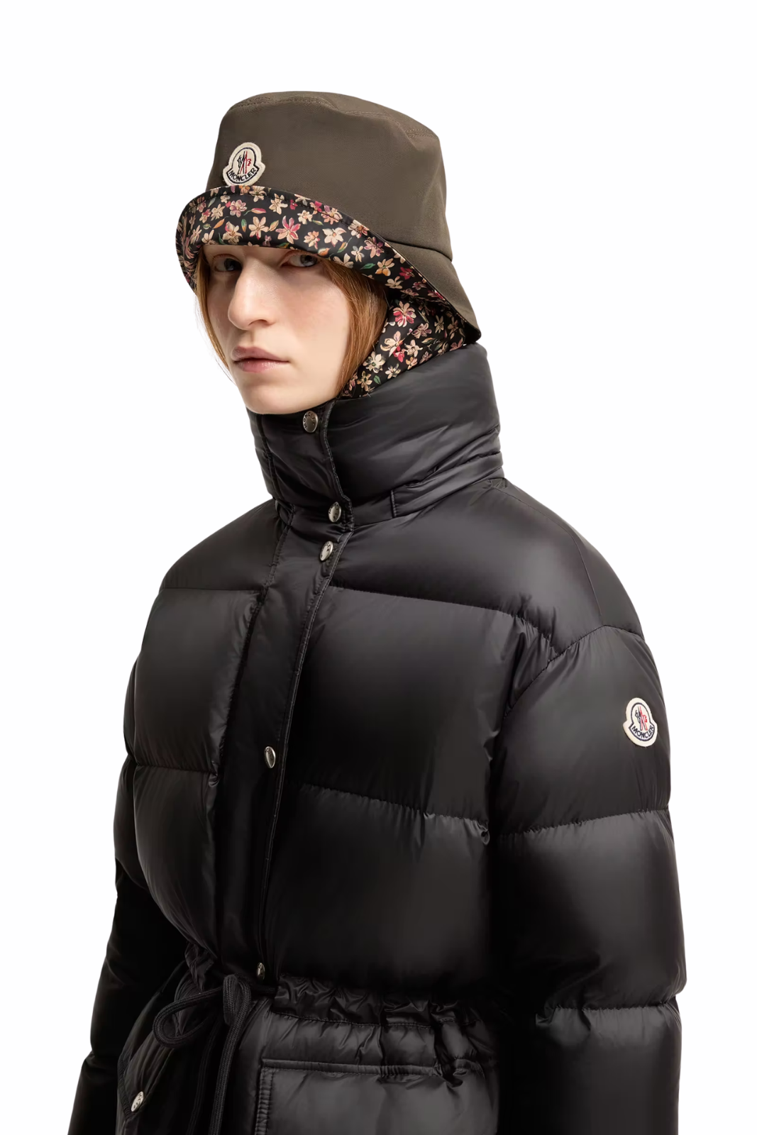 Moncler Sesie midi down jacket with hood Black