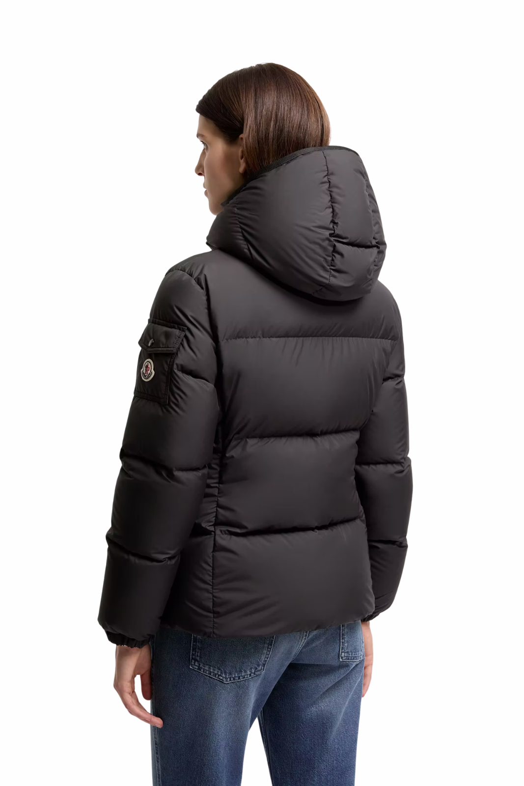 Moncler Fourmines short down jacket with hood Black