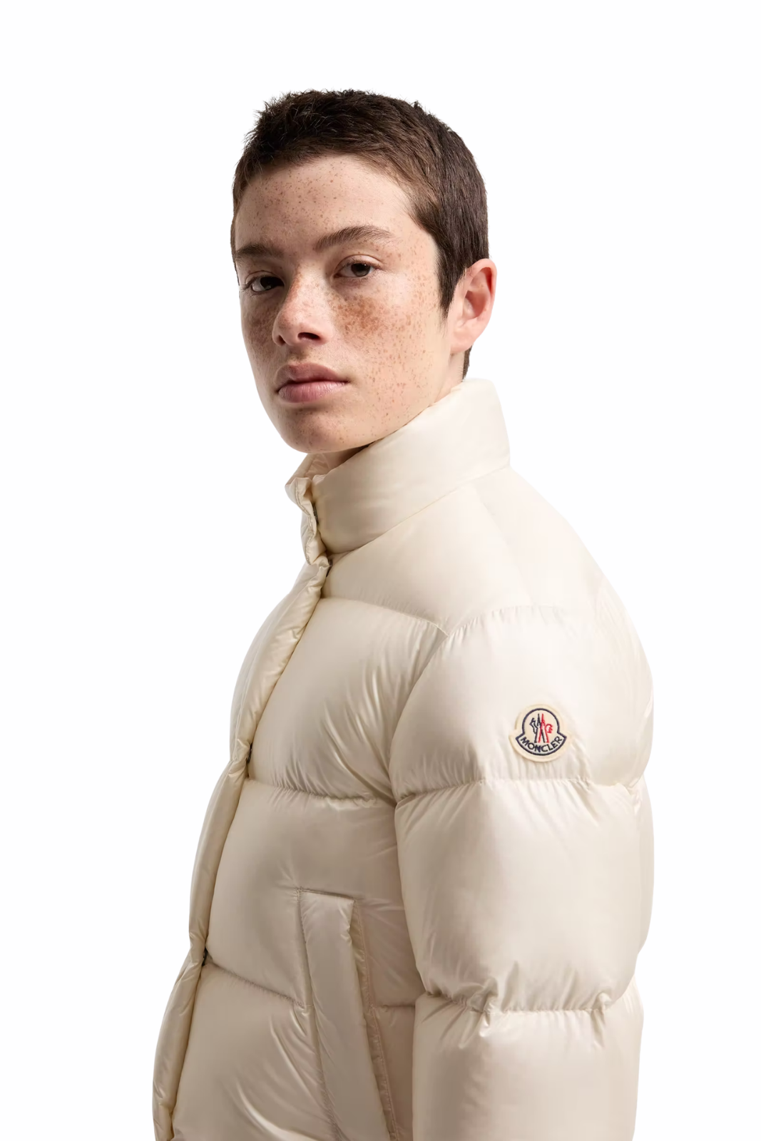 Moncler Tepice short down jacket Beige