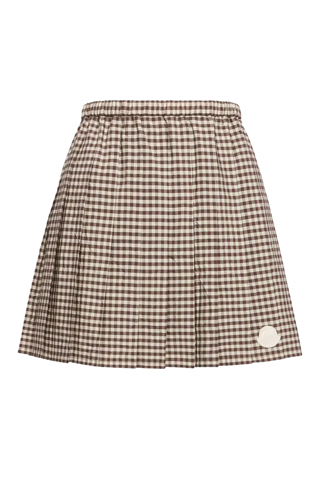 Moncler Vichy Cotton Blend Pleated Mini Skirt
