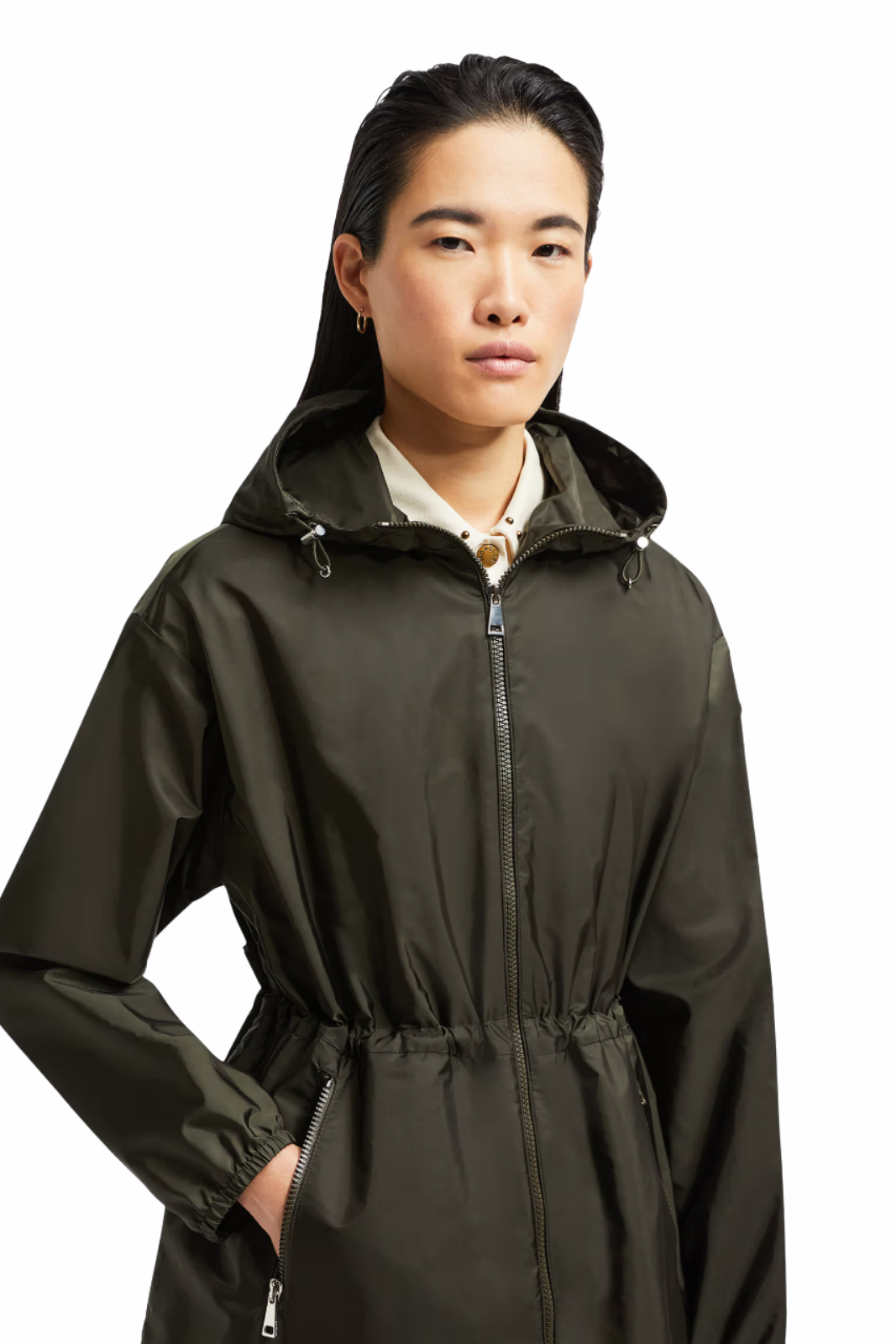 Moncler Wete Hooded Jacket dark green for woman