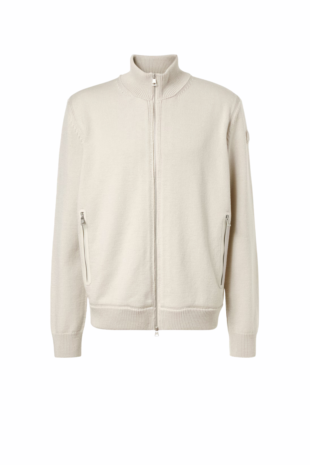 Moncler Wool zip-up sweater beige for men