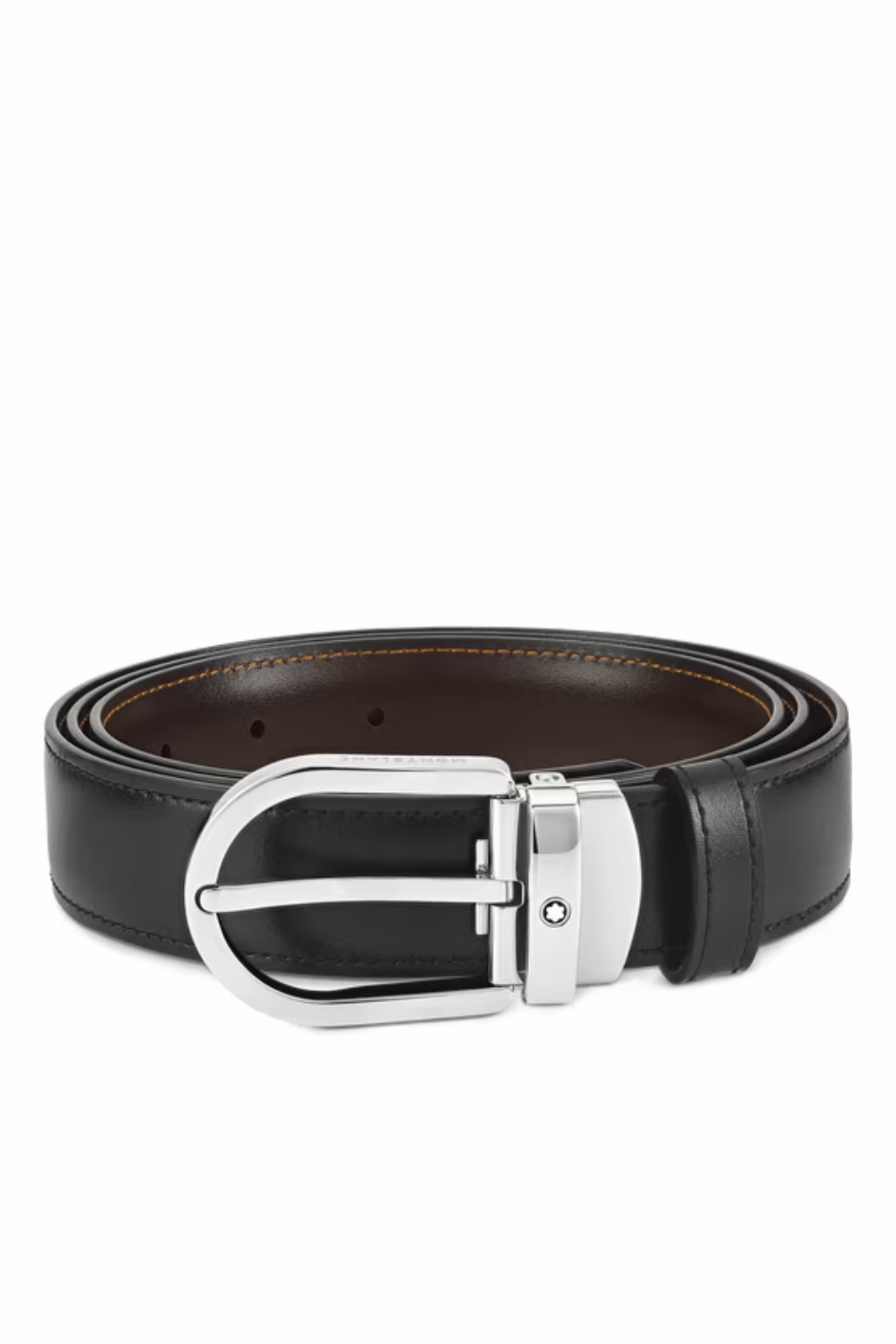 Montblanc Horseshoe reversible leather belt Black Brown