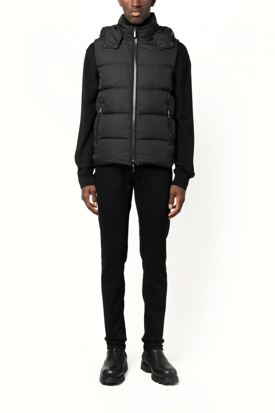 Moorer high-neck padded gilet black