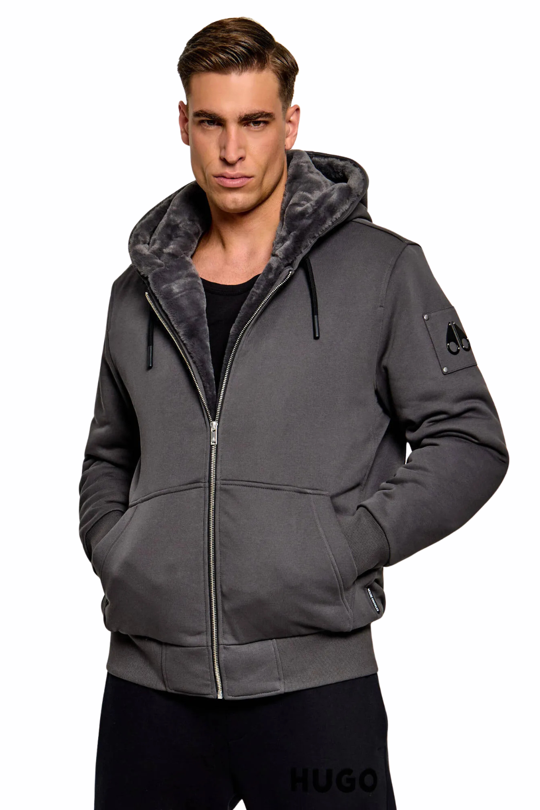Moose Knuckles Classic Bunny Hoodie Grey