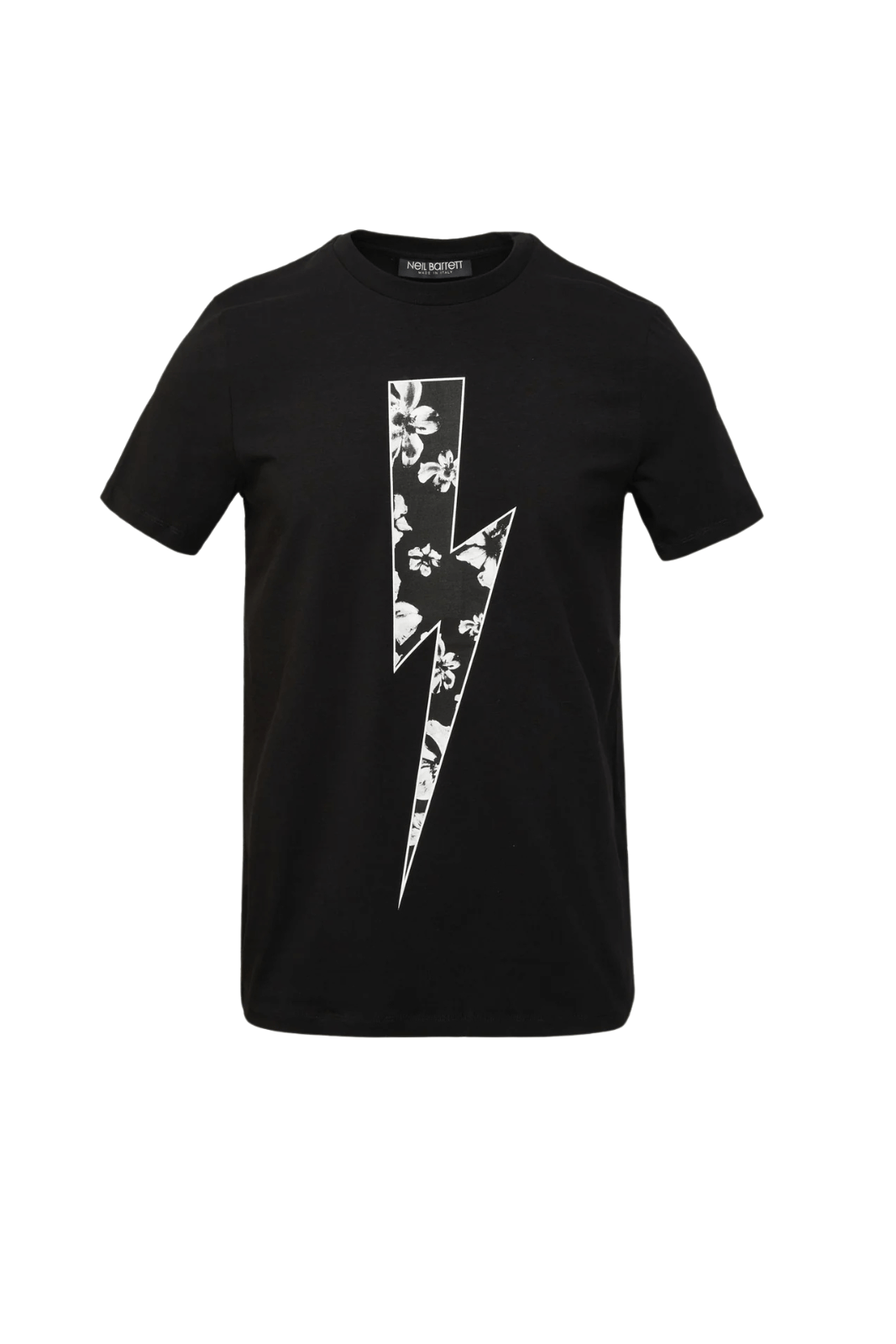 Neil Barrett Black Logo with Flower Man T-shirt