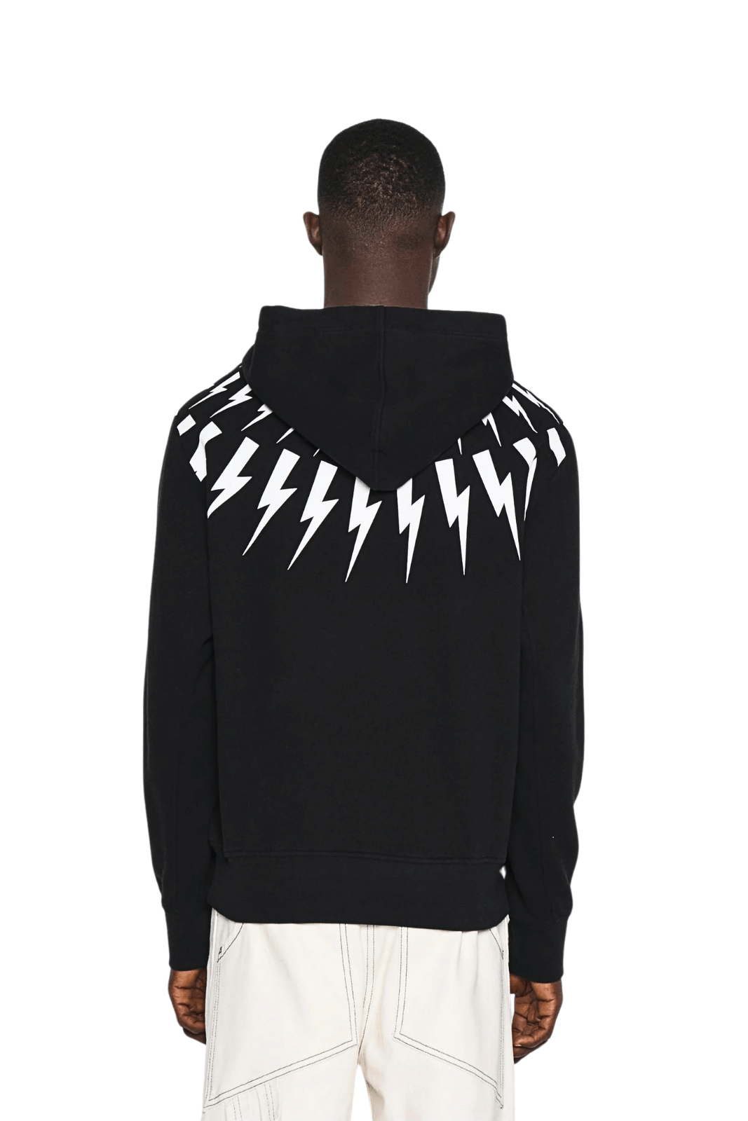 Neil Barrett Fairisle Thunderbolt black Hoodie for men