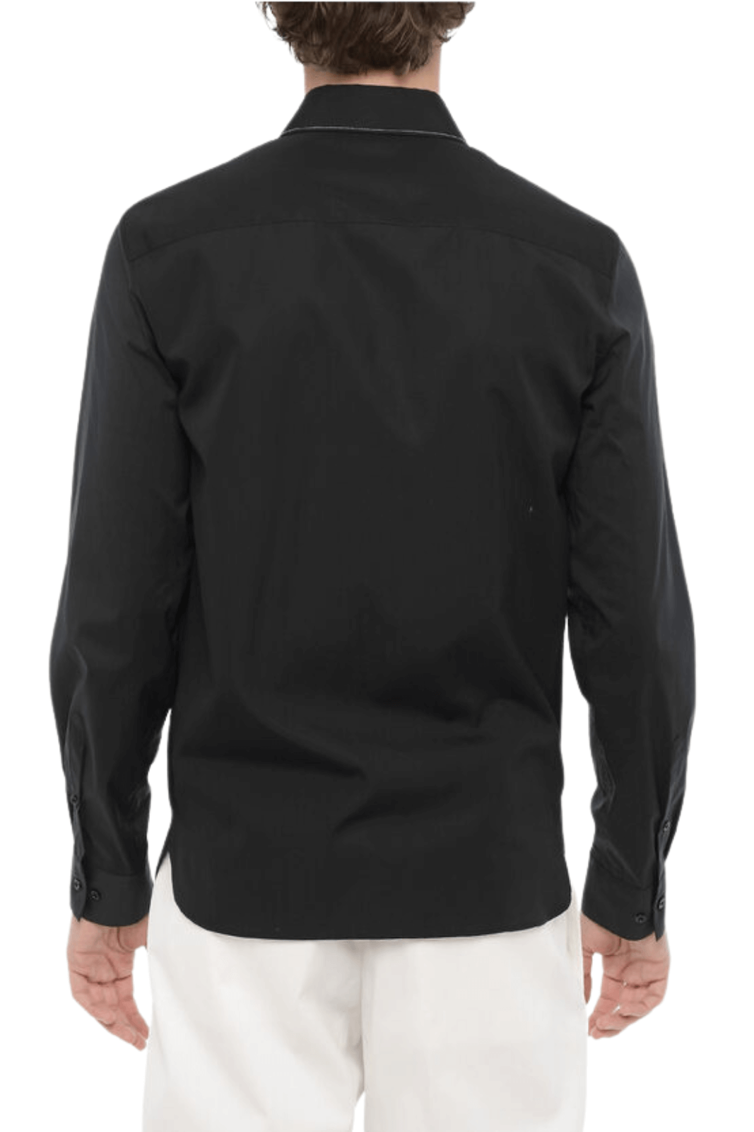 Neil Barrett Slim Fit Cut Out Bolt Shirt with Hidden Buttoning Black