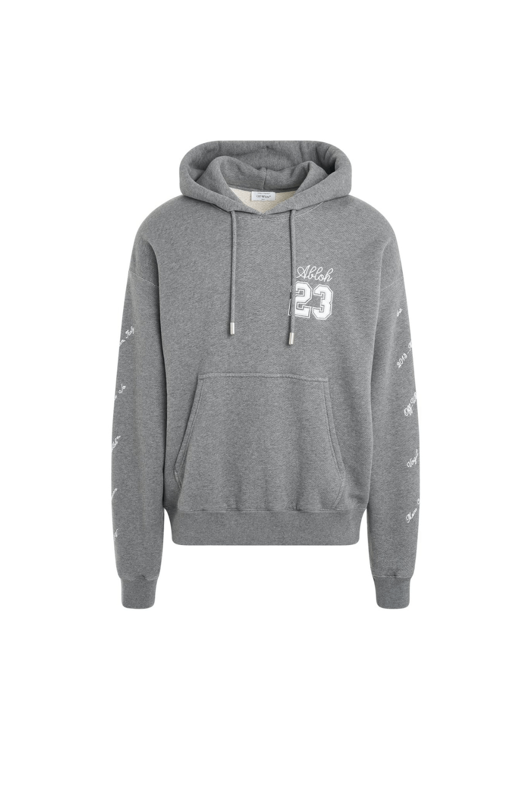 Off-White 23 Logo Skate Hoodie in Melange Grey/White