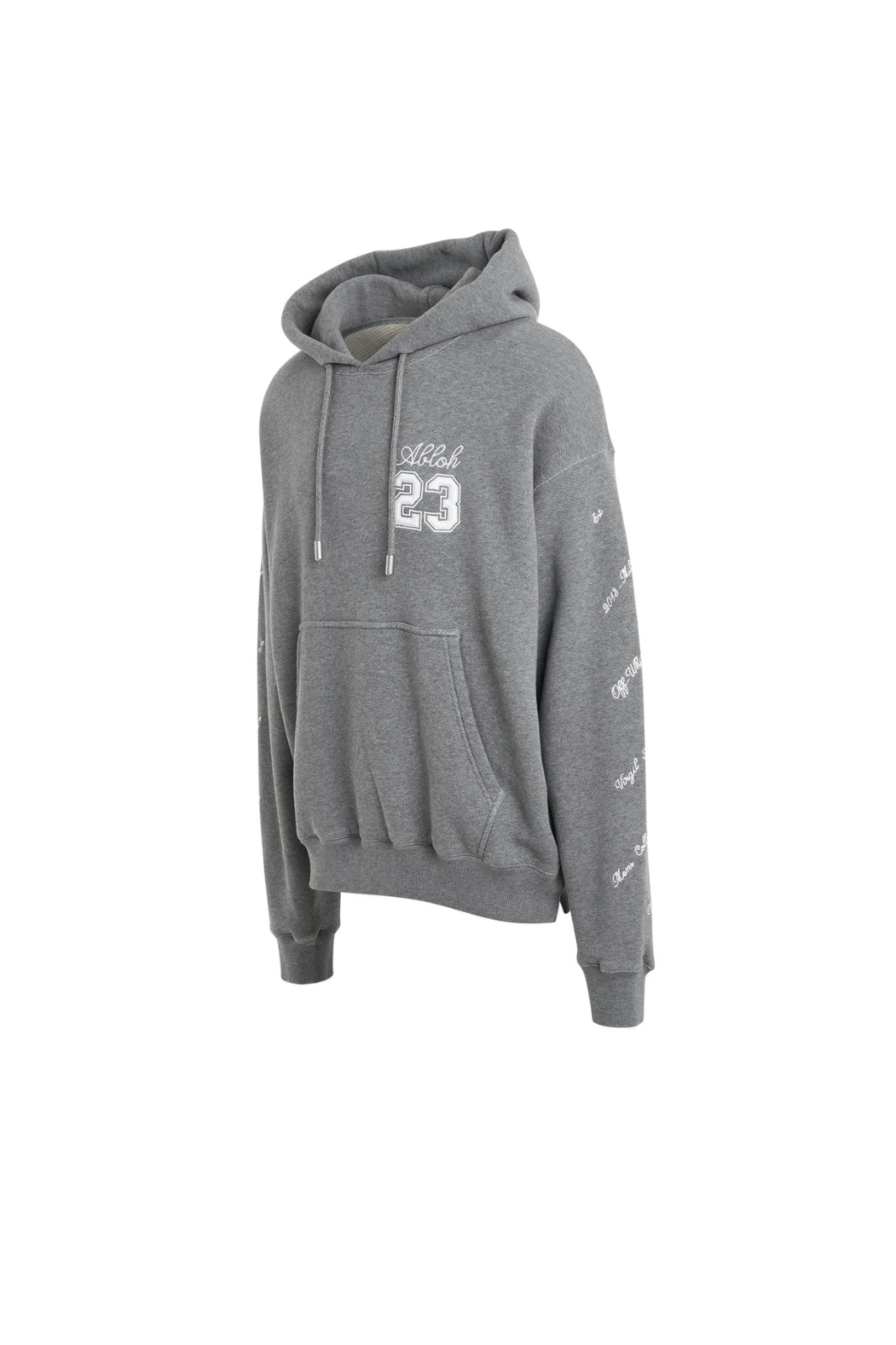 Off-White 23 Logo Skate Hoodie in Melange Grey/White