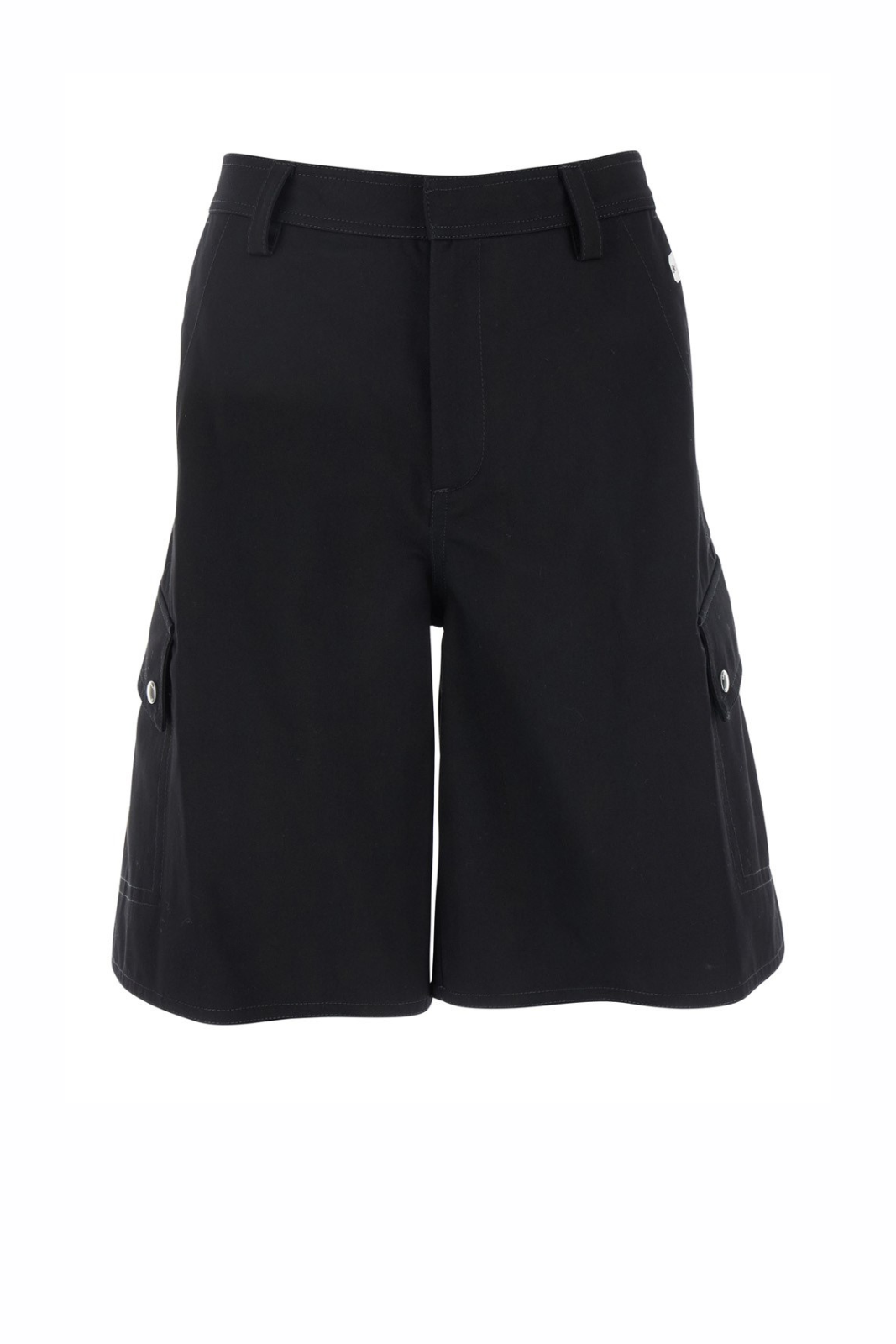 Off-White Black Cargo Shorts with Belt Loops in Cotton Man