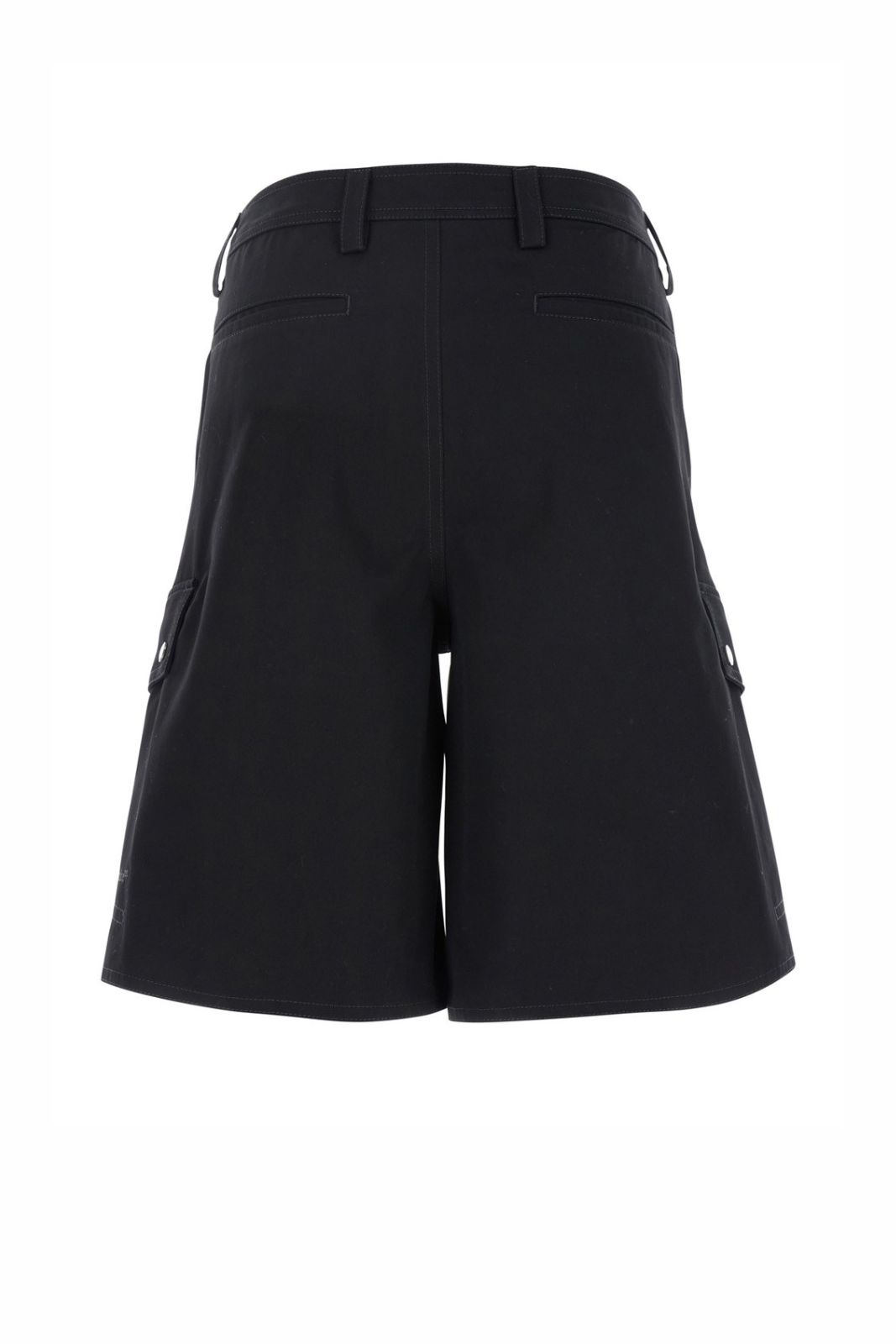 Off-White Black Cargo Shorts with Belt Loops in Cotton Man