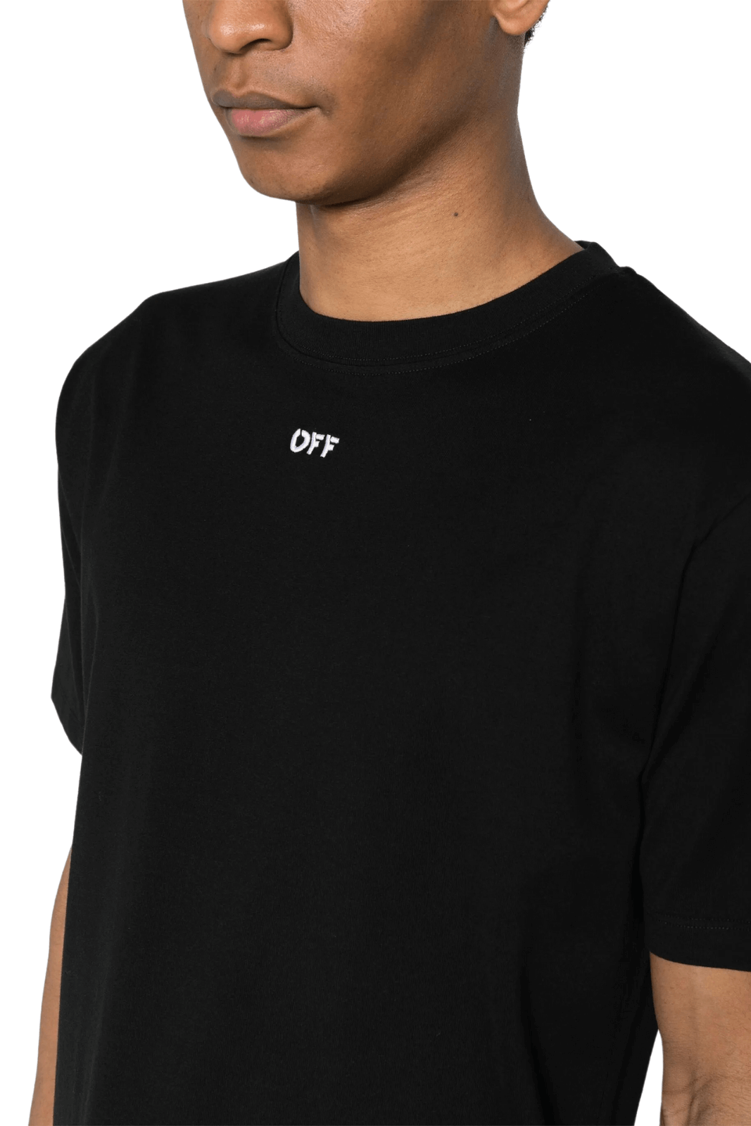 Off-White logo-embroidered cotton T-shirt